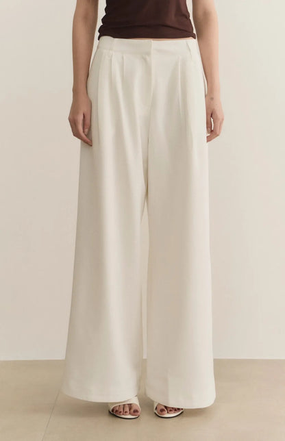 High-Waist Pleated Wide-Leg Suit Pants<br/>打褶寬版西裝褲