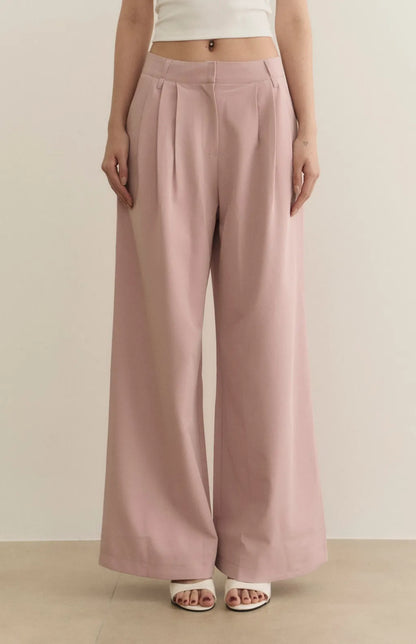 High-Waist Pleated Wide-Leg Suit Pants<br/>打褶寬版西裝褲