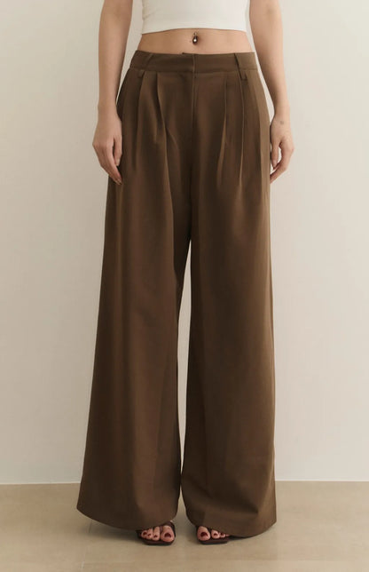 High-Waist Pleated Wide-Leg Suit Pants<br/>打褶寬版西裝褲