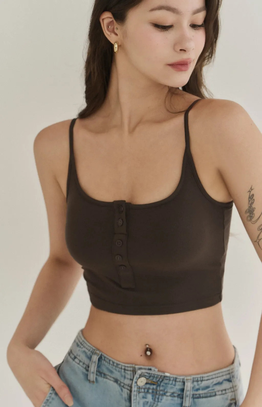 Front Button Bra Top<br/>+2Cup美式可開釦Bra Top