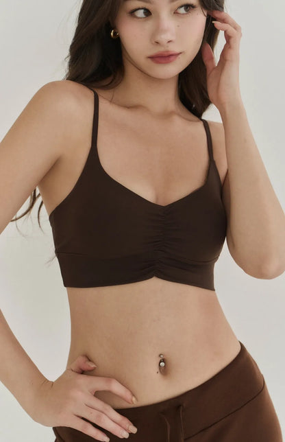 Ruched Crisscross Back Bra Top<br/>美胸抓皺後交叉Bra Top