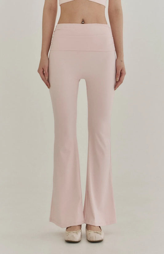High-Waist Side Ruched Flare Pants<br/>寬腰側抓皺喇叭褲