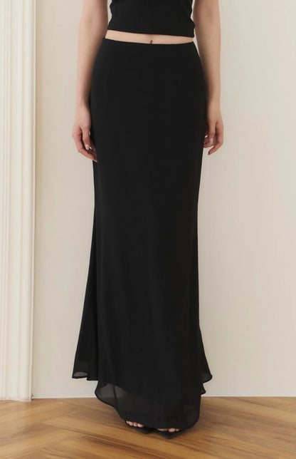 Chiffon Fitted Mermaid Maxi Skirt<br/>雪紡修身魚尾裙