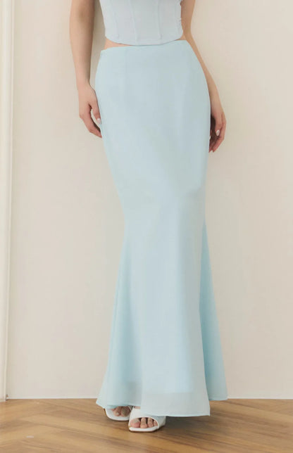 Chiffon Fitted Mermaid Maxi Skirt<br/>雪紡修身魚尾裙