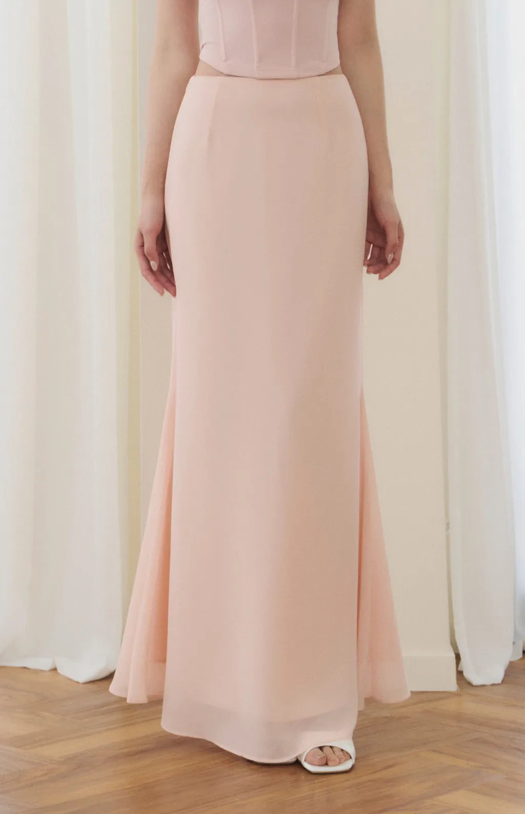 Chiffon Fitted Mermaid Maxi Skirt<br/>雪紡修身魚尾裙