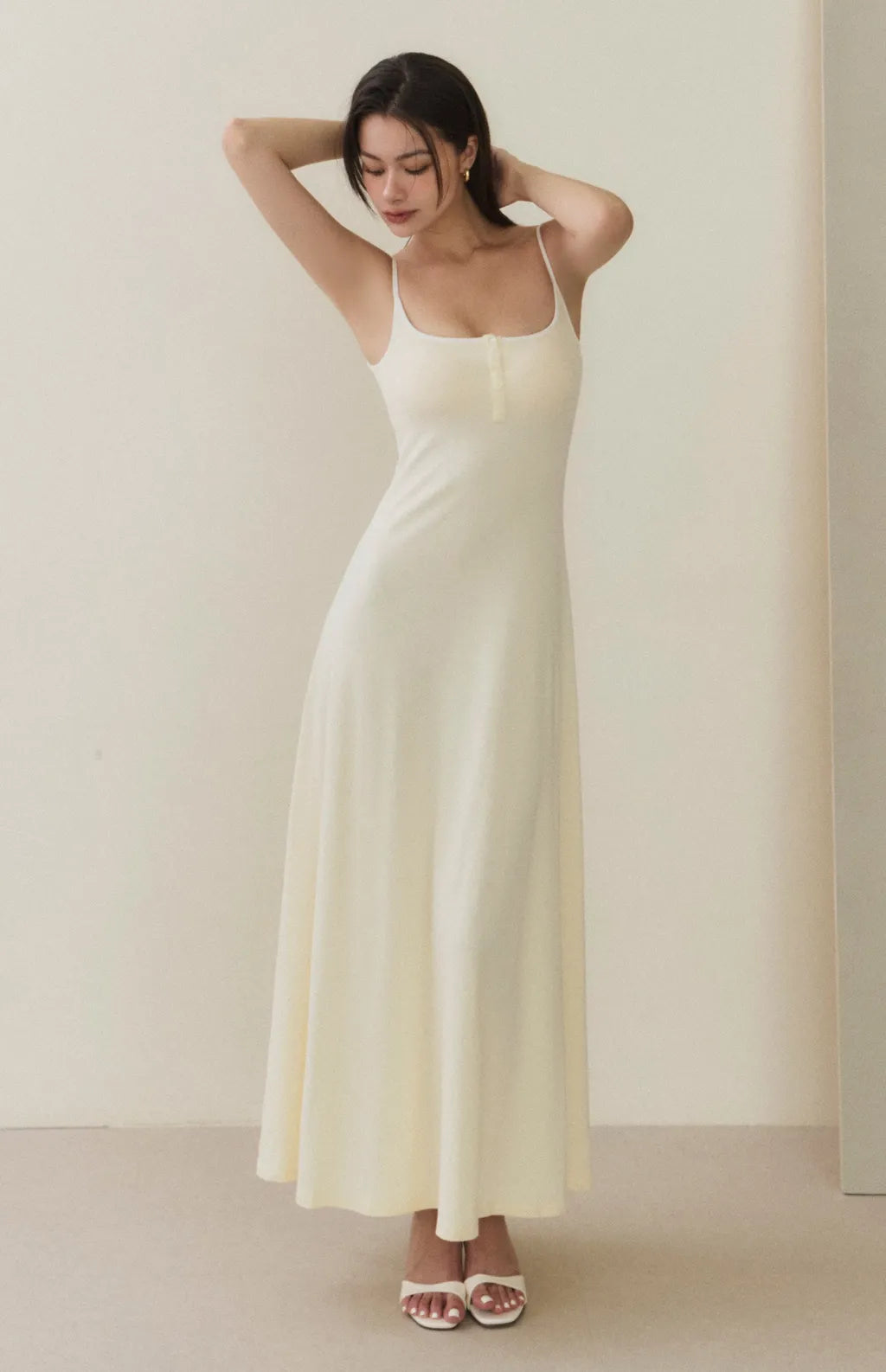 Henley Flared Maxi Bra Dress<br/>美式可開釦傘擺Bra Dress