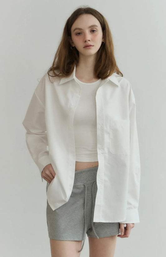 Water-Repellent Oversized Shirt<br/>抗潑水品牌刺繡襯衫