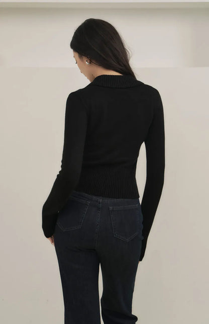 Mercerized Cotton Two-Way Zipper Jacket<br/>絲光針織雙向拉鏈外套