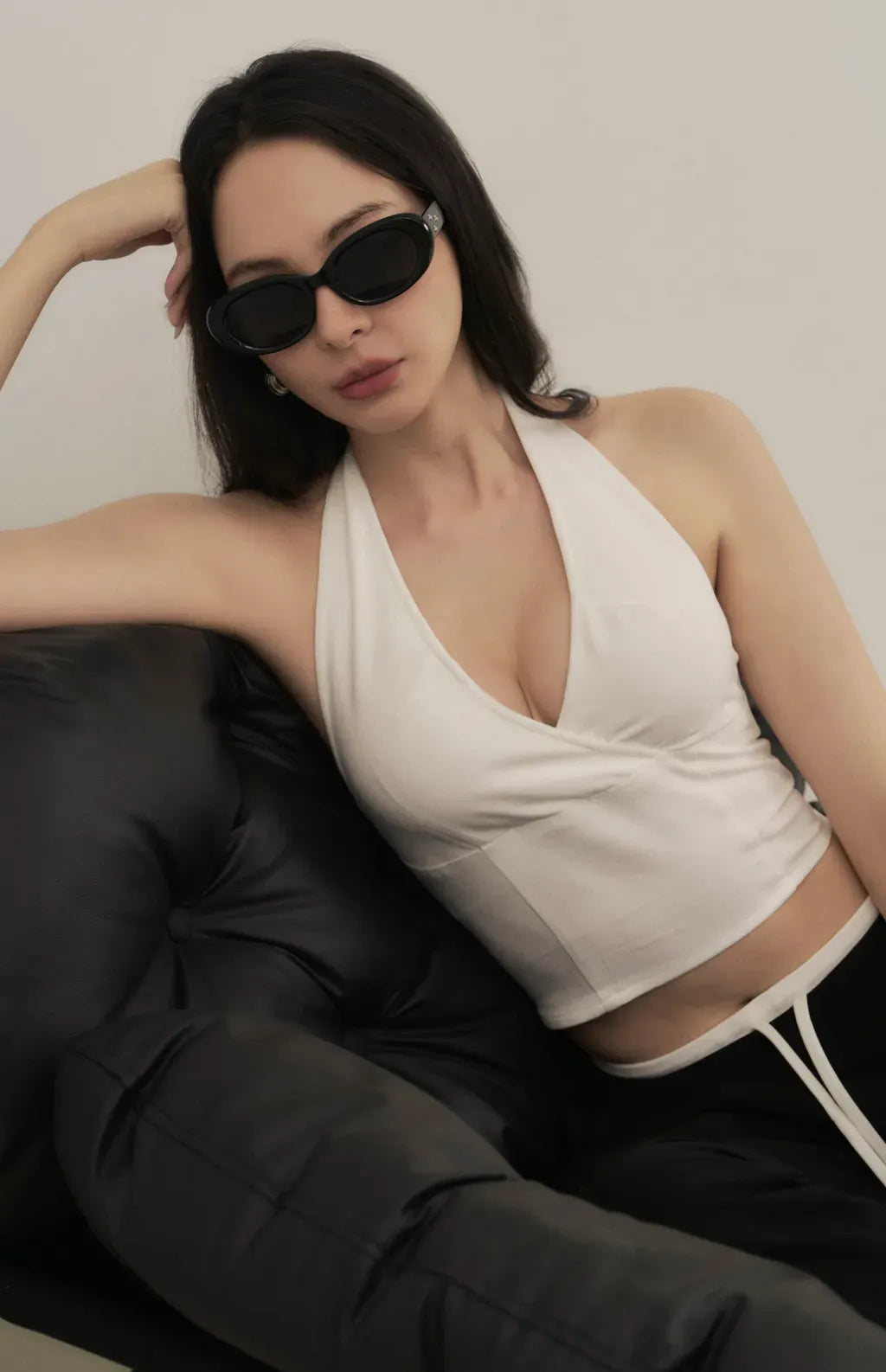 V-Neck Denim Bra Top<br/>率性繞頸V領牛仔Bra Top