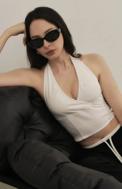 V-Neck Denim Bra Top<br/>率性繞頸V領牛仔Bra Top
