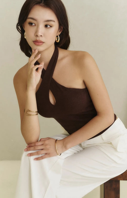 Woolen Multiway Halter Bra Top<br/>毛呢多穿繞頸綁帶Bra Top