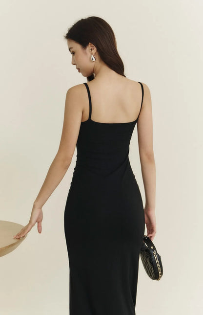 Boat Neck Maxi Bra Dress<br/>極簡船型領修身美背Bra Dress By Beigy - Milu