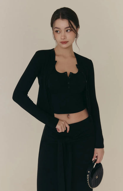 Cozy Wool-Blend Multiway Cardigan<br/>羊毛暖絨多穿排釦外套