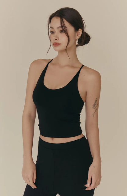 Cozy Wool-Blend U-Neck Racerback Bra Top<br/>羊毛暖絨U領挖背Bra Top