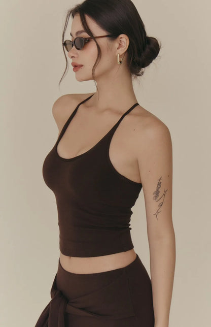 Cozy Wool-Blend U-Neck Racerback Bra Top<br/>羊毛暖絨U領挖背Bra Top