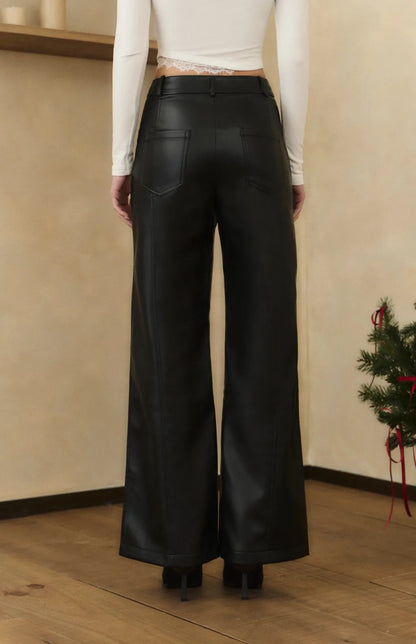 Tailored Faux Leather Pants<br/>極簡挺版皮革長褲