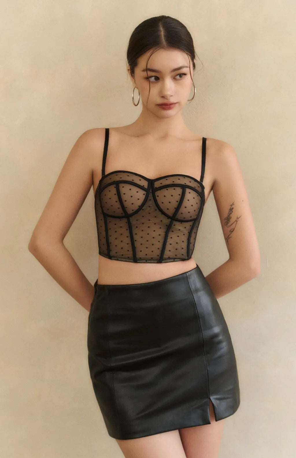 Polka-Dot Mesh Corset<br/>法式微醺波點馬甲內衣