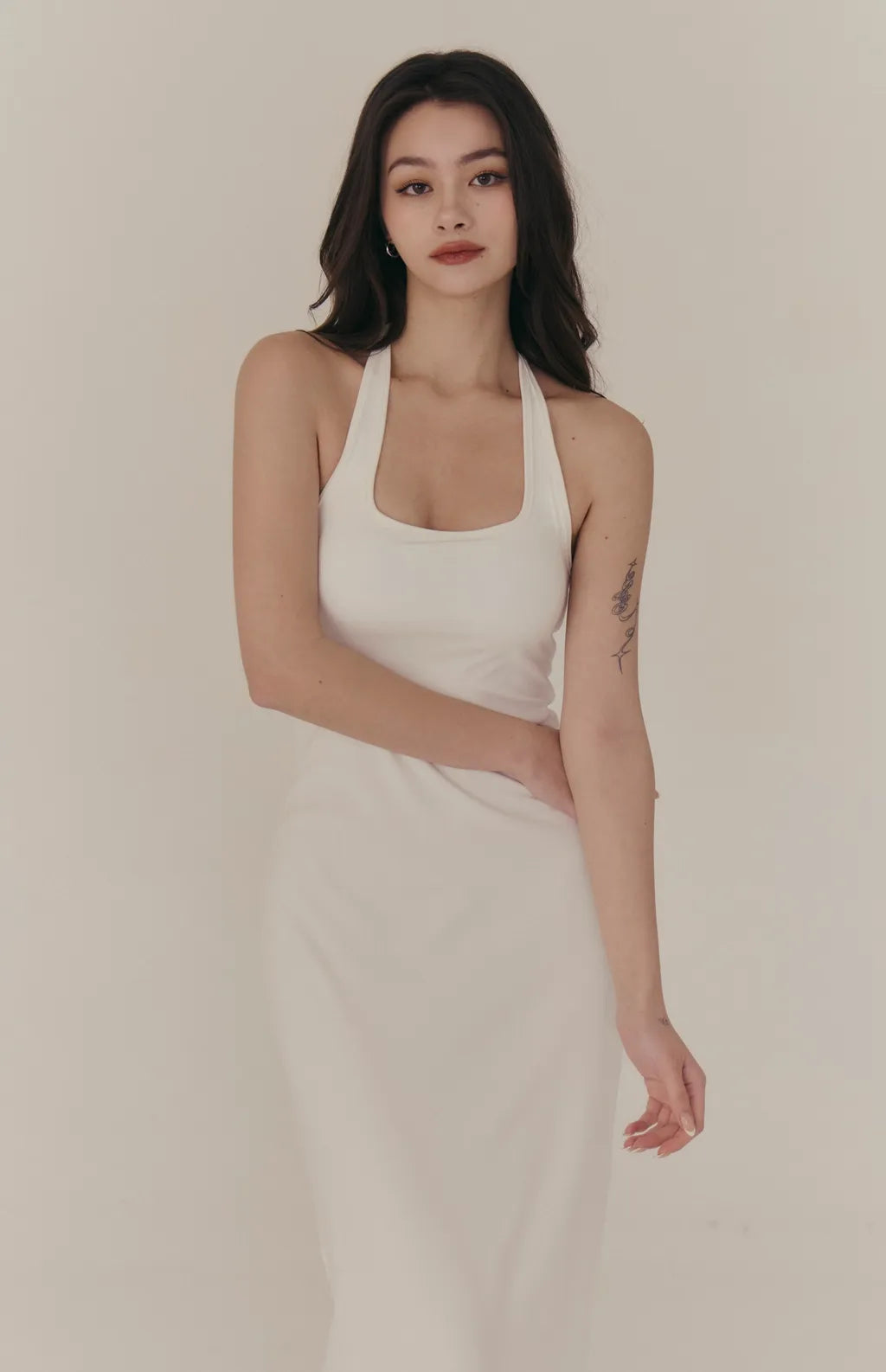 Tencel Halter Y-Back Maxi Bra Dress<br/>天絲削肩Y字美背Bra Dress