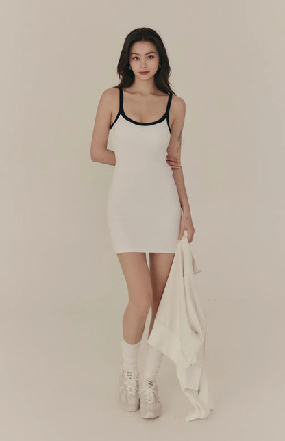 Ribbed U-Neck Bodycon Bra Dress<br/>細肩U領羅紋包臀Bra Dress