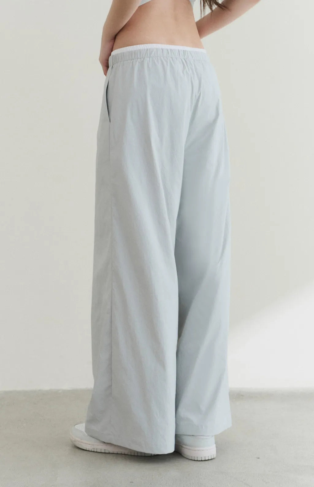 UPF50+ Drawstring Faux-Layer Wide Leg Pants<br/>防曬UPF50+抽繩假兩件直筒長褲
