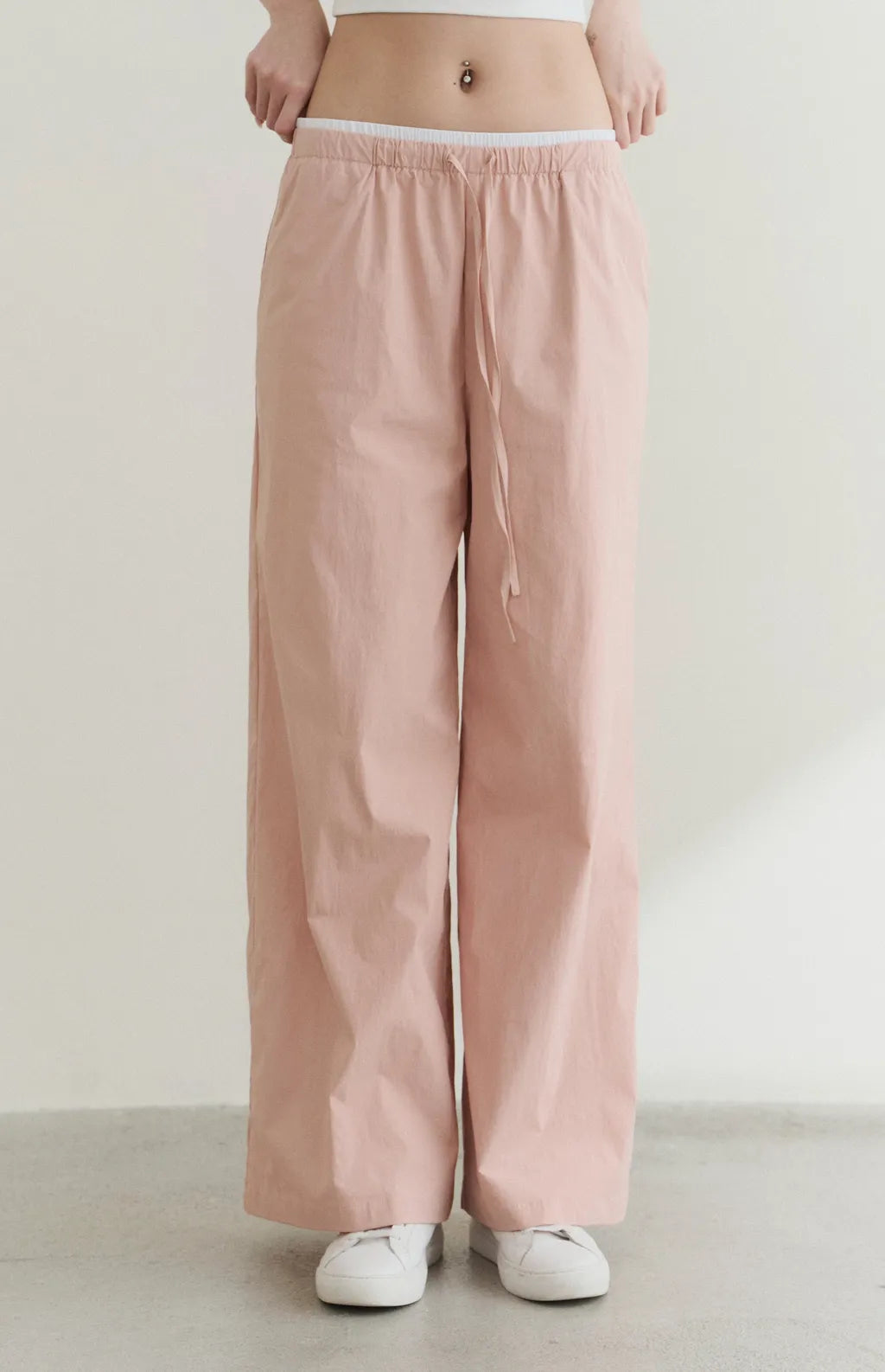 UPF50+ Drawstring Faux-Layer Wide Leg Pants<br/>防曬UPF50+抽繩假兩件直筒長褲
