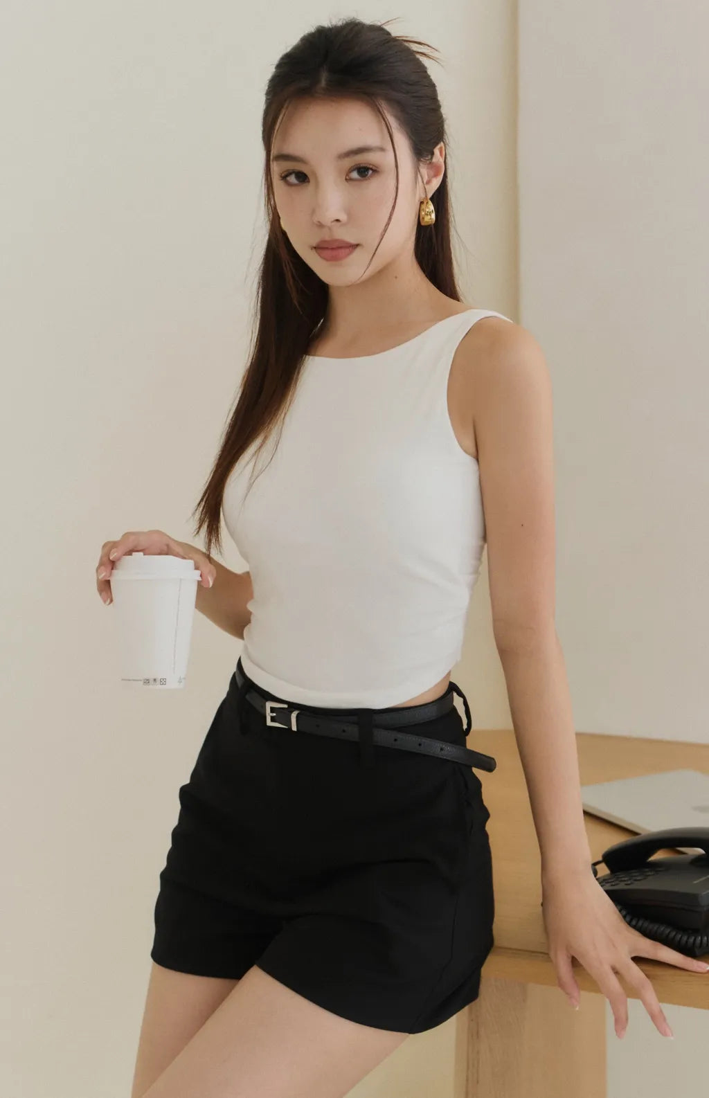 Boat Neck Twist Back Bra Top<br/>柔感船領扭結美背Bra Top