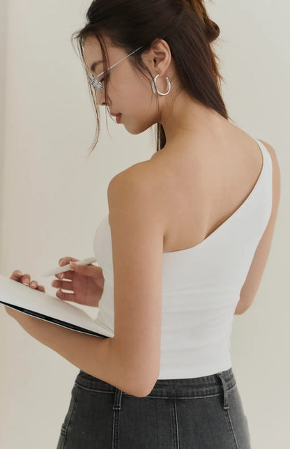 One-Shoulder Ring Bra Top<br/>單肩鏤空扣環Bra Top