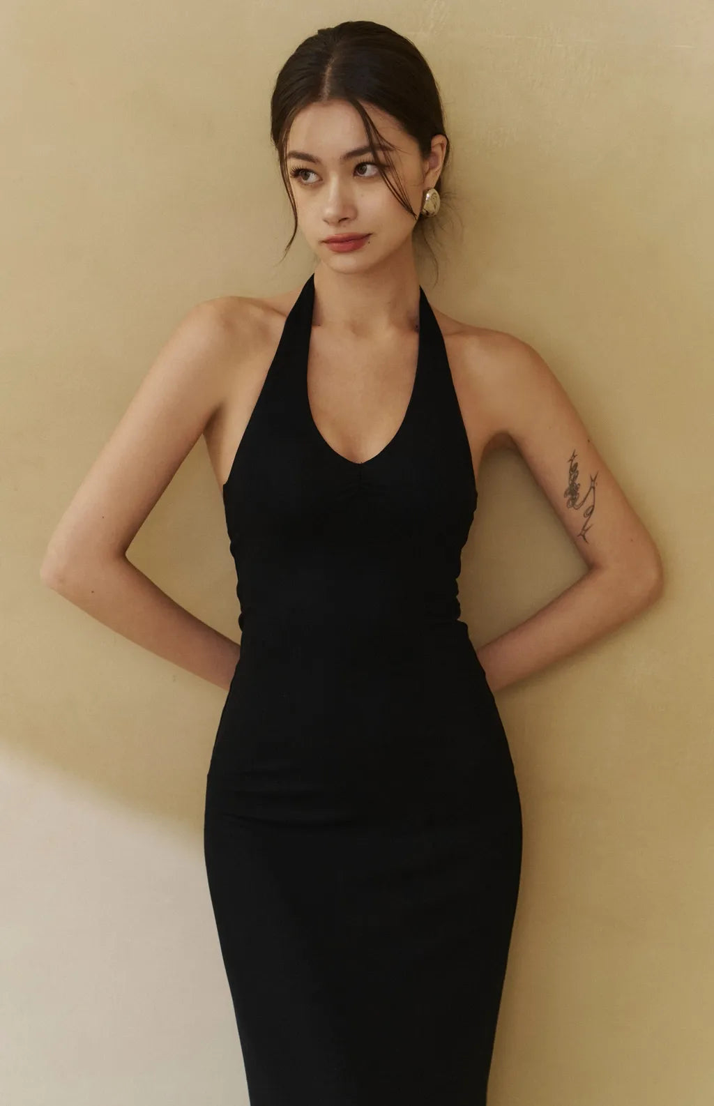 Ruched V-Neck Maxi Bra Dress<br/>V領抓皺美胸Bra Dress