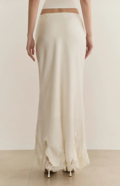 Satin Lace Trim Mermaid Maxi Skirt<br/>緞面蕾絲鑲邊魚尾裙