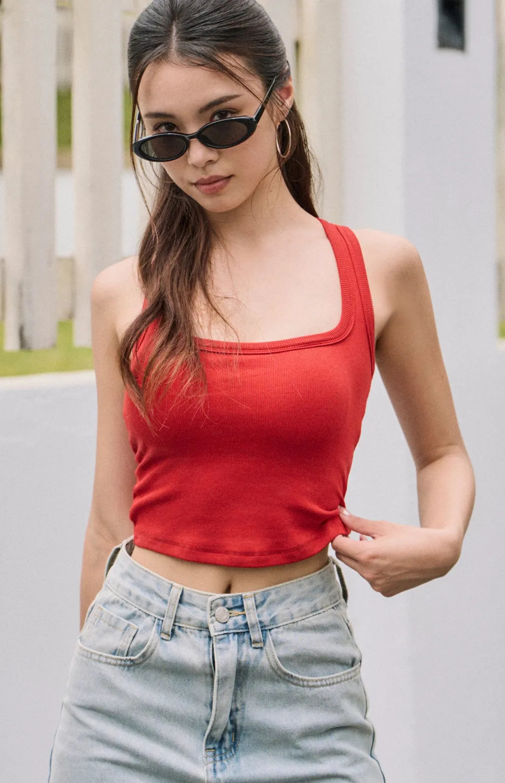 Racerback Square Neck Padded Tank<br/>美式辣妹工字坦克Bra Top