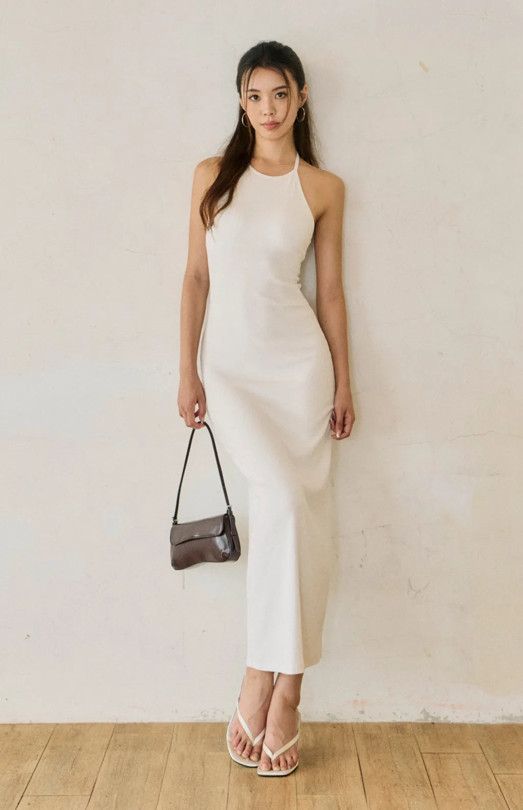 Halter Neck Crisscross Back Bra Dress<br/>美式削肩工字美背修身Bra Dress