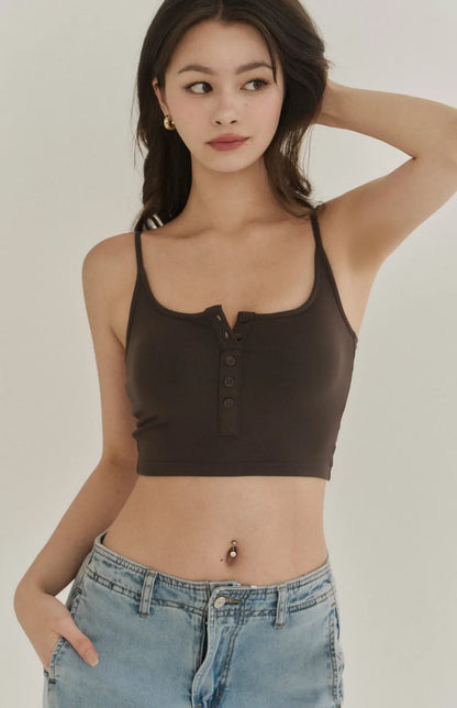 Front Button Bra Top<br/>+2Cup美式可開釦Bra Top