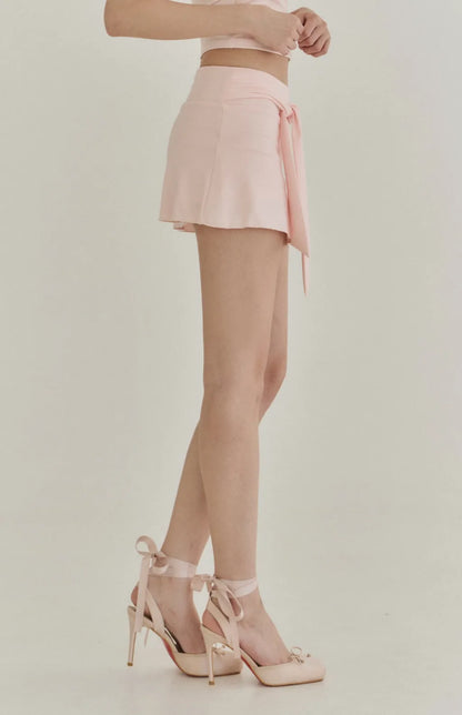 Lyocell Tie-Waist Flared Skort<br/>萊塞爾綁帶傘擺褲裙