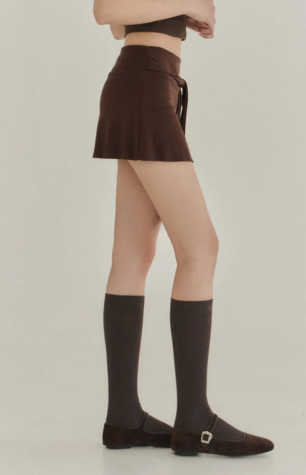 Lyocell Tie-Waist Flared Skort<br/>萊塞爾綁帶傘擺褲裙