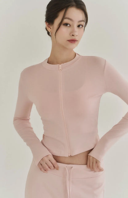Modal Stand Collar Zip Crop Jacket<br/>莫代爾親柔感立領外套