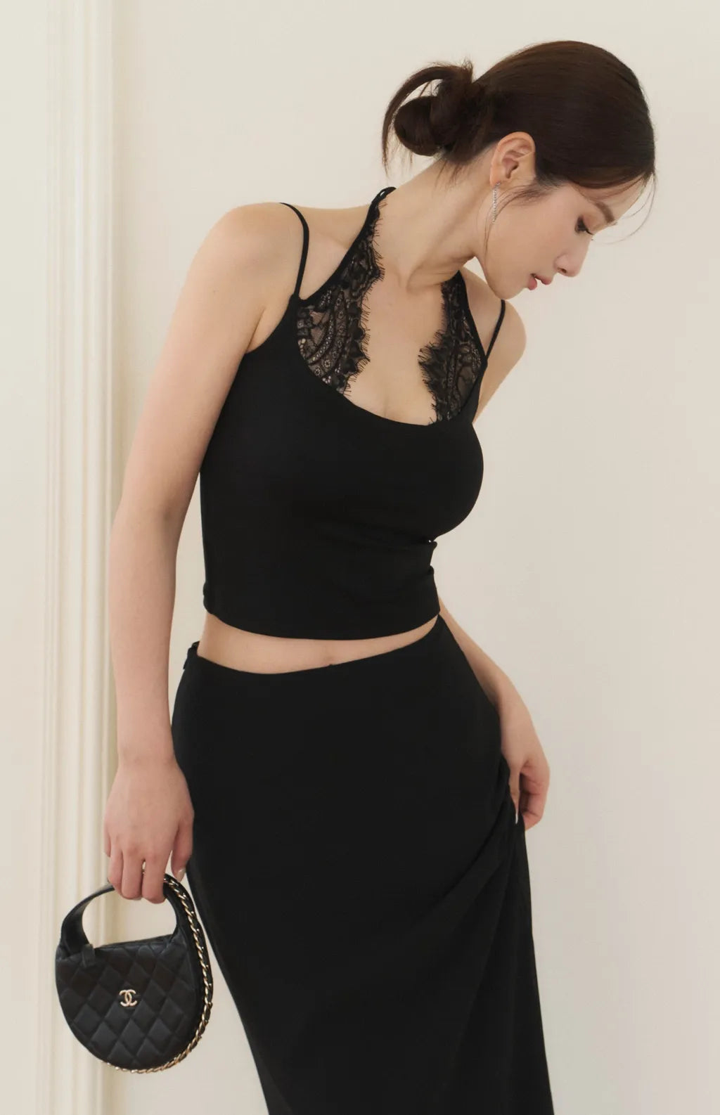 Layered Lace Halter Bra Top<br/>拼接蕾絲綁帶假兩件Bra Top