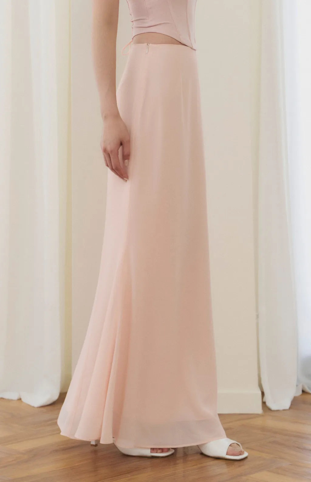 Chiffon Fitted Mermaid Maxi Skirt<br/>雪紡修身魚尾裙