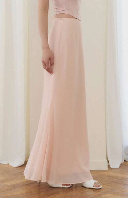 Chiffon Fitted Mermaid Maxi Skirt<br/>雪紡修身魚尾裙