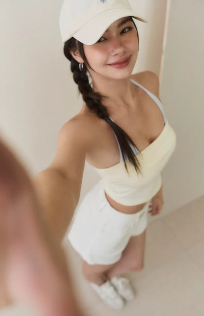 Layered Halter Tube Bra Top<br/>平口假兩件撞色莫代爾Bra Top