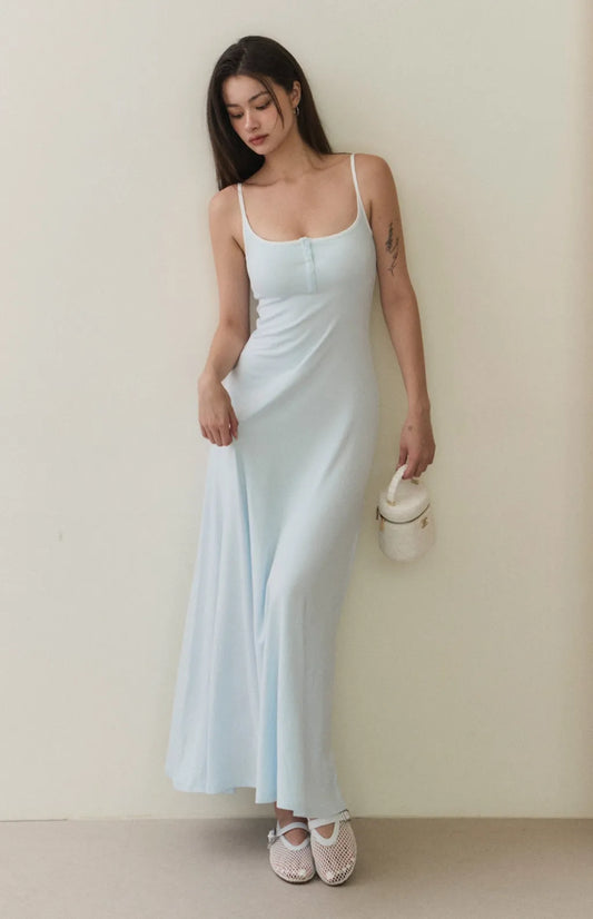 Henley Flared Maxi Bra Dress<br/>美式可開釦傘擺Bra Dress