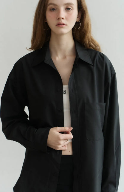 Water-Repellent Oversized Shirt<br/>抗潑水品牌刺繡襯衫