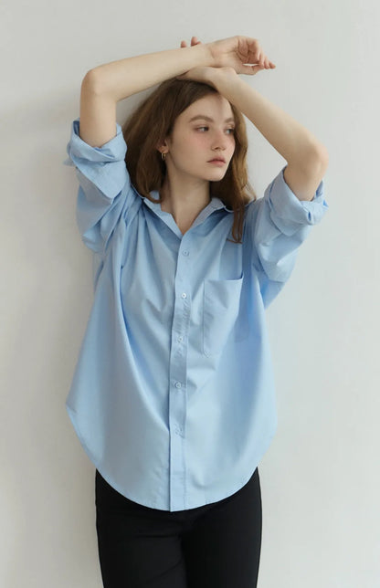 Water-Repellent Oversized Shirt<br/>抗潑水品牌刺繡襯衫