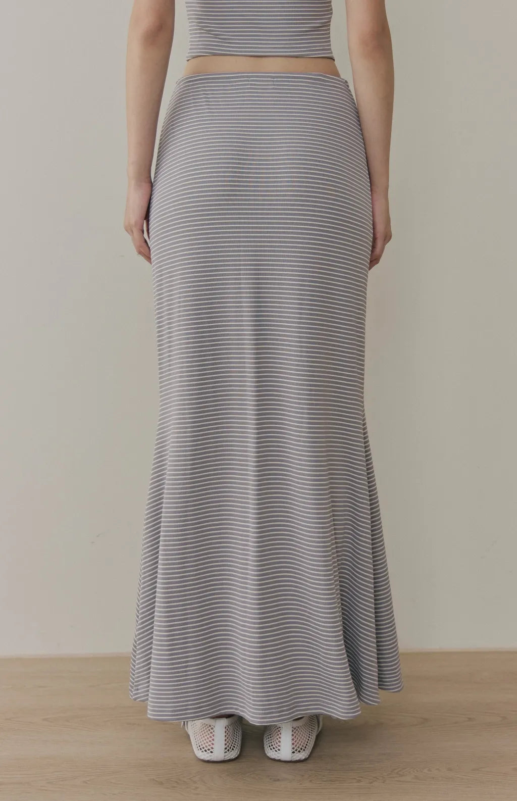 Striped Drawstring Mermaid Maxi Skirt<br/>條紋抽繩魚尾長裙