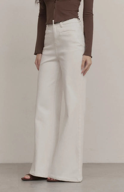 High-Waisted Welt-Pocket Flared Jeans<br/>高腰貼邊口袋牛仔喇叭褲
