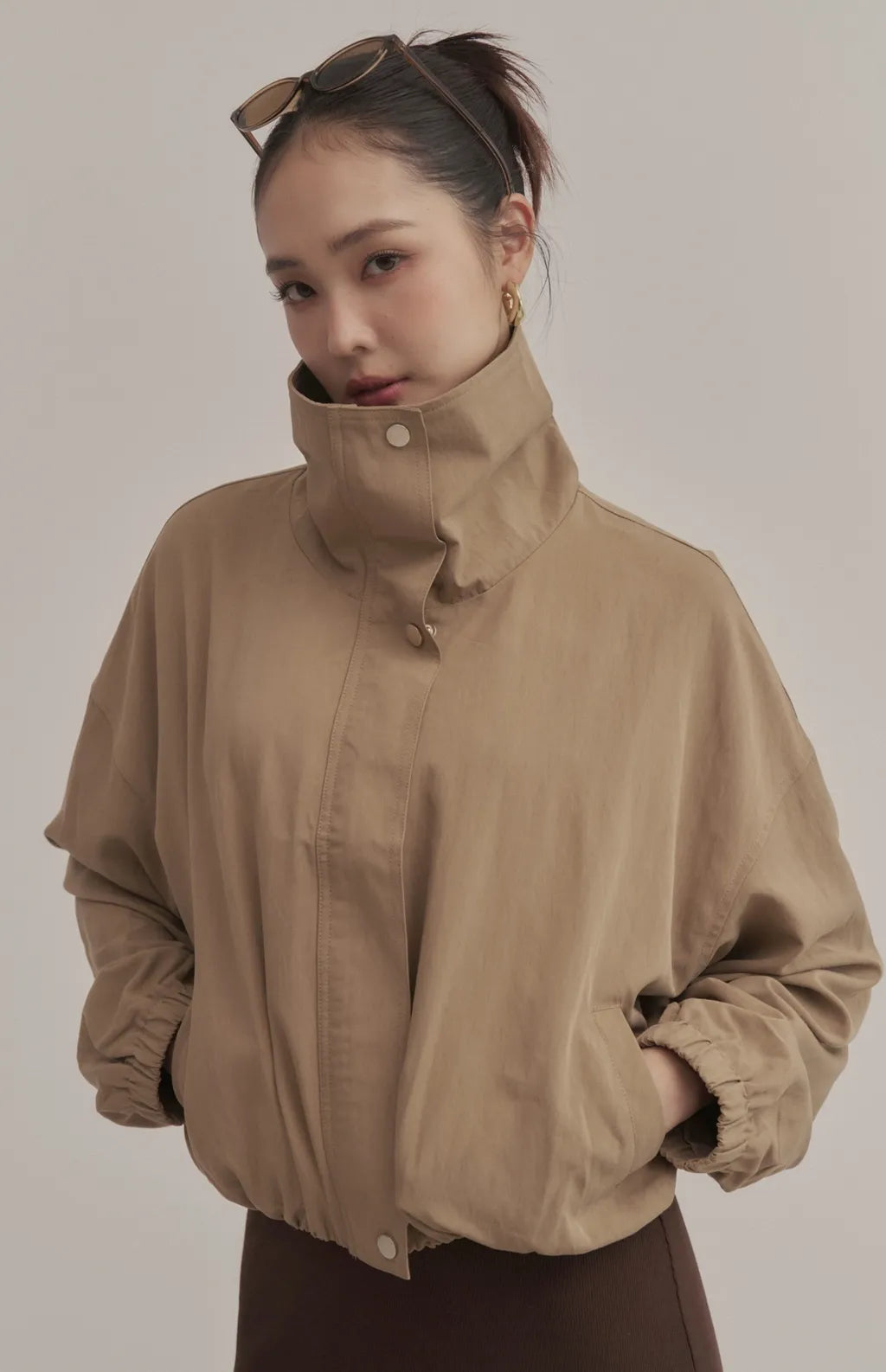 Harrington Funnel-Neck Trench Jacket<br/>哈靈頓立領風衣外套
