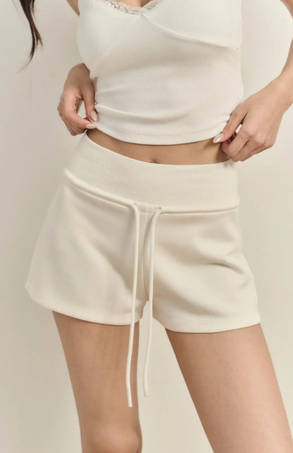 Wide-Waist Drawstring Cotton Shorts<br/>寬腰抽繩太空棉短褲