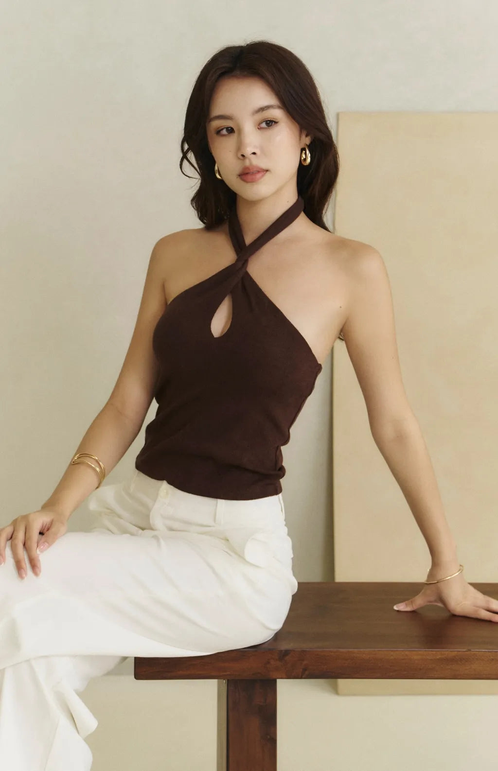 Woolen Multiway Halter Bra Top<br/>毛呢多穿繞頸綁帶Bra Top By Beigy - Milu