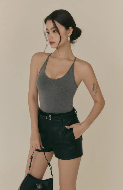 Cozy Wool-Blend U-Neck Racerback Bra Top<br/>羊毛暖絨U領挖背Bra Top