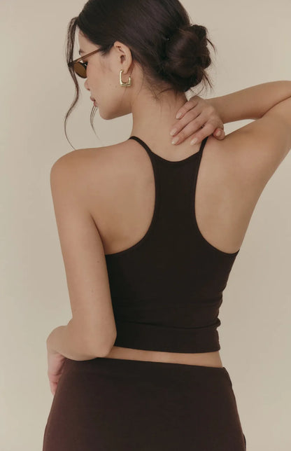 Cozy Wool-Blend U-Neck Racerback Bra Top<br/>羊毛暖絨U領挖背Bra Top