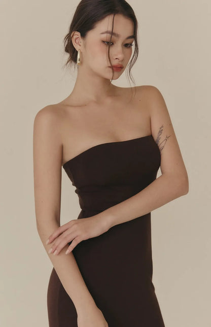 Cozy Wool-Blend Strapless Fishtail Bra Dress<br/>羊毛暖絨平口魚尾Bra Dress